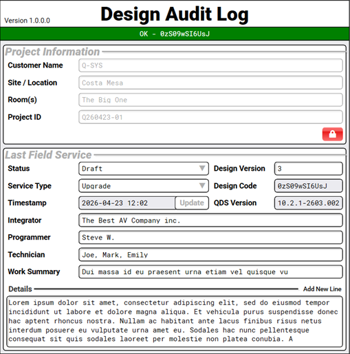 Design Audit Log