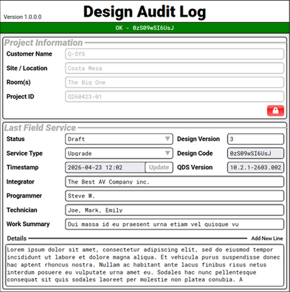 Design Audit Log