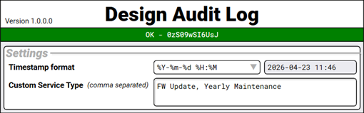 Design Audit Log