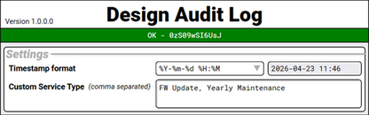 Design Audit Log