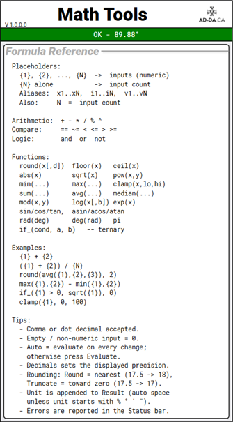 Math Tools