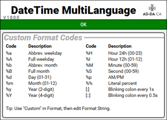 DateTime MultiLanguage