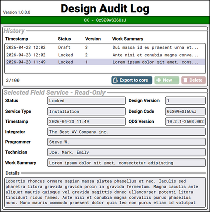 Design Audit Log